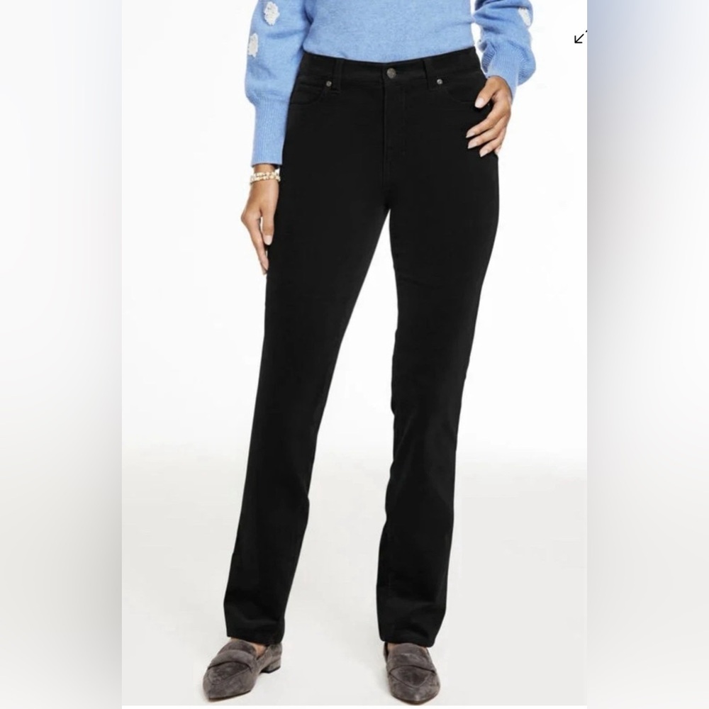 Talbots black corduroy straight leg high waist pants